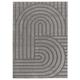 Tapis géométrique de style scandinave avec relief en gris 80x150 cm