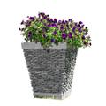 Pot bac jardinière carré galet 50cm jardin extérieur zen