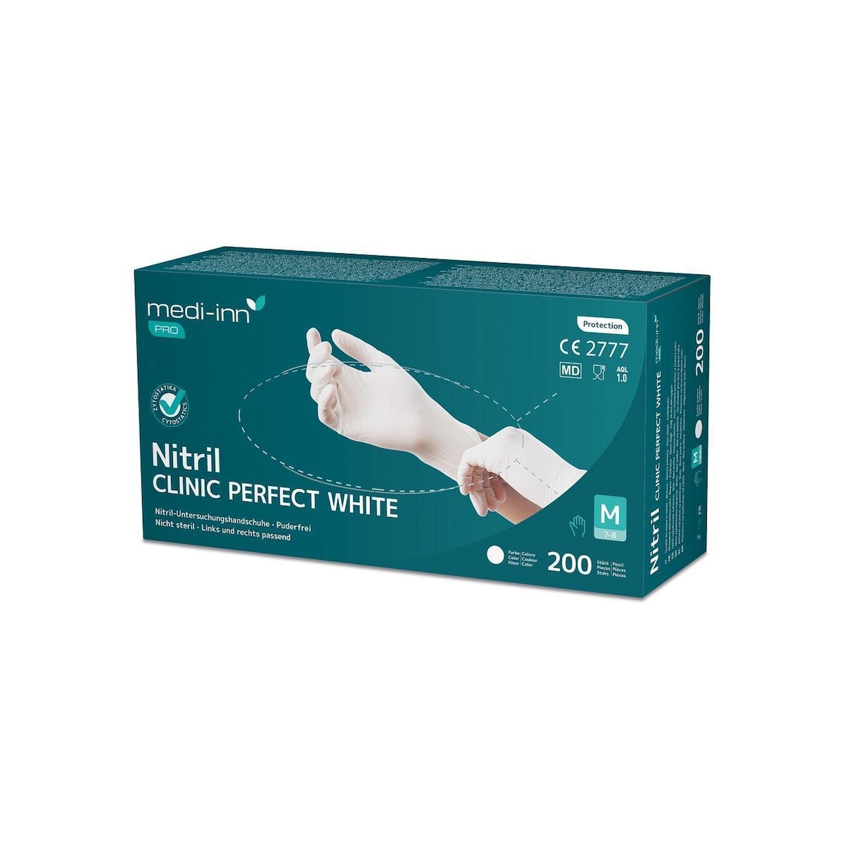 BodyProducts Medi-Inn Pro Clinic Perfect White - Gr. M - puderfrei - 2000 Einmalhandschuhe Image