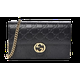 Gucci Black Embossed Wallet on Chain