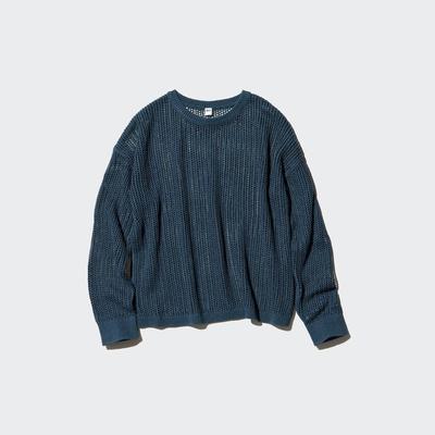 Uniqlo - Mesh Crew Neck Jumper - Blue - L