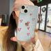 Cute INS Korean Pink Love Heart Phone Case for iPhone 15 14 13 12 11 Pro Max X XS XR Lovely Kawaii Shockproof Soft Cover Funda