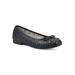 Wide Width Women's Bessa Casual Flat by Cliffs in Black Burnished Smooth (Size 9 W)