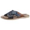 Pantolette MUSTANG SHOES, Herren, Gr. 50, blau (navy), Lederimitat, Textil, sportlich, Schuhe, Sommerschuh, Schlappen, Poolslides, mit auffälligem Logoschriftzug
