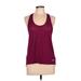 Nike Active Tank Top: Burgundy Solid Activewear - Women's Size Large