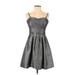 Guess Cocktail Dress - A-Line Sweetheart Sleeveless: Silver Dresses - Women's Size 4