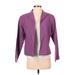 Coldwater Creek Jacket: Short Purple Print Jackets & Outerwear - Women's Size Small