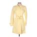 Ann Taylor LOFT Casual Dress - Shirtdress Collared Long sleeves: Yellow Solid Dresses - Women's Size 2