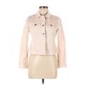 White House Black Market Denim Jacket: Short Pink Print Jackets & Outerwear - Women's Size 6 Petite