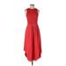 Ulla Johnson Casual Dress - A-Line High Neck Sleeveless: Red Print Dresses - Women's Size 4