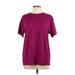 Lululemon Athletica Active T-Shirt: Burgundy Solid Activewear - Women's Size 10