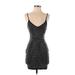 Hot & Delicious Casual Dress - Mini V-Neck Sleeveless: Black Print Dresses - New - Women's Size Small