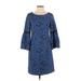 Laundry by Shelli Segal Casual Dress - Shift: Blue Print Dresses - New - Women's Size 4