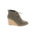 Nautica Ankle Boots: Gray Print Shoes - Women's Size 8 - Almond Toe