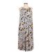 Wilfred Casual Dress - Midi Crew Neck Sleeveless: Gray Floral Dresses - Women's Size Small