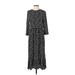 Zara Casual Dress - Midi Crew Neck 3/4 sleeves: Black Dresses - Women's Size Small