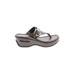 Cole Haan Mule/Clog: Slip On Platform Casual Brown Print Shoes - Women's Size 5 1/2 - Open Toe