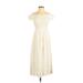 Roxy Casual Dress - Midi Square Sleeveless: Ivory Solid Dresses - Women's Size X-Small