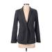 Vince Camuto Blazer Jacket: Below Hip Gray Print Jackets & Outerwear - Women's Size 2