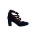 Indigo Rd. Heels: Pumps Chunky Heel Casual Blue Solid Shoes - Women's Size 6 - Round Toe