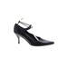 FURLA Heels: Strappy Stiletto Chic Black Solid Shoes - Women's Size 38 - Pointed Toe