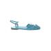 Hereu Flats: Blue Solid Shoes - Women's Size 36 - Almond Toe