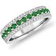 SAKSHAM ART DESIGN 2.00 Carat Round Shape May-created-emerald & Cubic Zirconia Wedding or Anniversary womens and Girls Band Ring 14k White Gold Plated Size UK H To Z (Y)