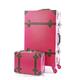 BLBTEDUAMDE 22/24 Inch Retro PU Leather Suitcase 2PCS Travel Luggage Set Trolley Case 20inch Carry On Luggage Pink Girls Case (Color : Rose Brown, Size : 22 inch Set)