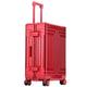 BLBTEDUAMDE 20" 24" 26" 29" Inch Aluminum Trolley Suitcase Waterproof Metallic Cabin Luggage Trolly Bag Aluminium Travel with Wheels (Color : Red, Size : 26 inch)