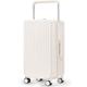 ZNBO Fashion Hand Luggage Lightweight, ABS Hard Shell Trolley Travel Suitcase with 4 Wheels,Cabin Carry-on Suitcases Small Travel Trolley Case,White,22
