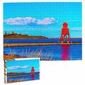 Uk England South Shields Lighthouse Jigsaw Puzzle for Adults 2000 Piece Travel Gift Souvenir 70x100CM