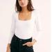 Free People Tops | Free People Intimately White Long Sleeve Square Neck Bodysuit | Color: White | Size: M