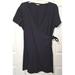 Madewell Dresses | Madewell L Black V-Neck Ribbed Knit Wrap Dress Short Sleeve | Color: Black | Size: L