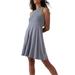 Athleta Dresses | Athleta Santorini Thera Fit And Flare Sleeveless Dress In Coastline Blue Medium | Color: Blue/Gray | Size: M