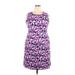 Lands' End Casual Dress - Sheath High Neck Sleeveless: Purple Dresses - Women's Size 18