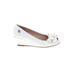 Jessica Simpson Dress Shoes: Slip On Wedge Feminine White Print Shoes - Kids Girl's Size 13
