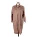 Ellen Tracy Casual Dress - Shirtdress: Brown Dresses - Women's Size X-Large