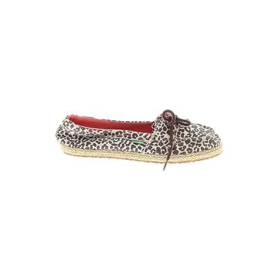 Sanuk Flats: Ivory Leopard Print Shoes - Women's Size 9 - Round Toe