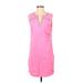 Vineyard Vines Cocktail Dress - Shift V-Neck Sleeveless: Pink Print Dresses - Women's Size 4