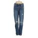 Silver Jeans Co. Jeans - Mid/Reg Rise Straight Leg Boyfriend: Blue Bottoms - Women's Size 26 - Sandwash