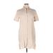 James Perse Casual Dress - Shift Collared Short sleeves: Tan Solid Dresses - Women's Size X-Large