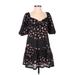 Betsey Johnson Casual Dress - A-Line: Black Print Dresses - New - Women's Size Small