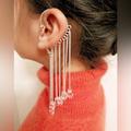 Free People Jewelry | 3for$38 New Free People Crystal Cascade Ear Cuff | Color: Silver | Size: Os