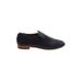 Jeffrey Campbell Flats: Loafers Chunky Heel Work Blue Solid Shoes - Women's Size 8 - Almond Toe