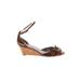 Johnston & Murphy Wedges: Brown Snake Print Shoes - Women's Size 7 1/2 - Open Toe