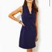 Lilly Pulitzer Dresses | Lilly Pulitzer Tisbury Ruffle Framed Neckline Shift Dress In Navy Blue Size M | Color: Blue | Size: M