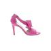 Kate Spade New York Heels: Pink Print Shoes - Women's Size 5 1/2 - Open Toe