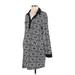 Tash + Sophie Casual Dress - Shift Collared Long sleeves: Black Print Dresses - Women's Size P Maternity