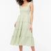 J. Crew Dresses | J. Crew Womens L Green Smocked Textured Tiered Summer Midi Dress Swiss Dot | Color: Green | Size: L