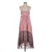 Free People Casual Dress - High/Low Crew Neck Sleeveless: Pink Dresses - Women's Size 4